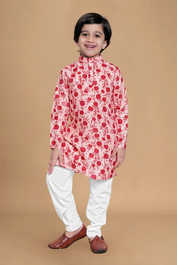 Cream_A_Line_Kurta_With_Pyjama_Set_For_Boys