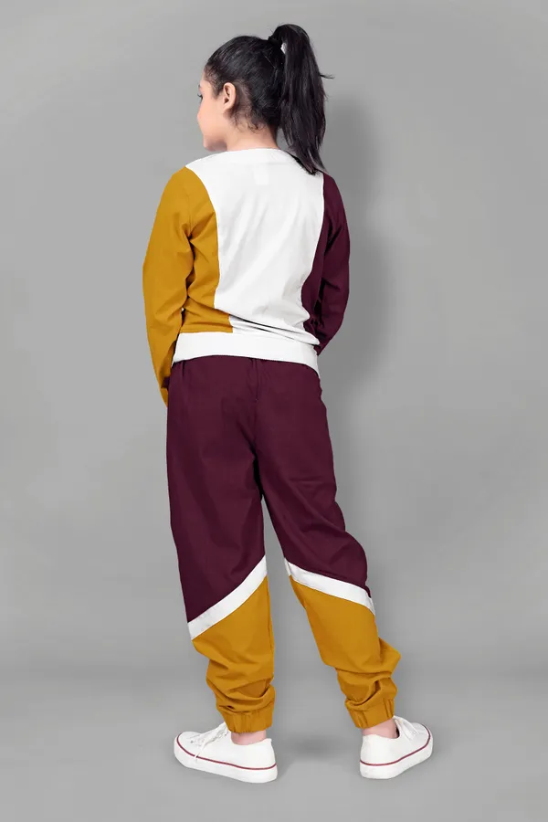 Mustard_Polyester_Lycra_T-Shirt_With_Trouser_Set_For_Girls