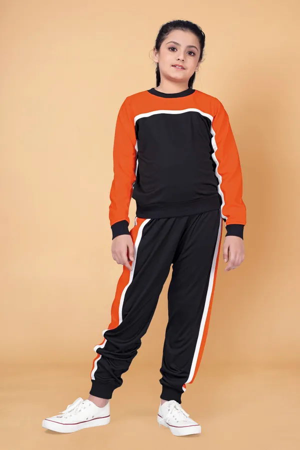 Orange_Polyester_Lycra_T-Shirt_With_Trouser_Set_For_Girls