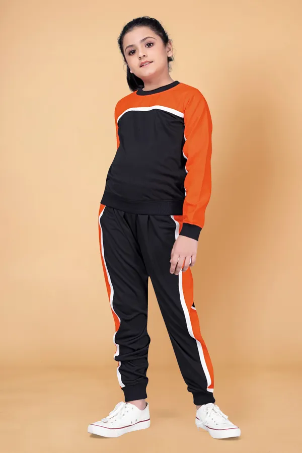 Orange_Polyester_Lycra_T-Shirt_With_Trouser_Set_For_Girls