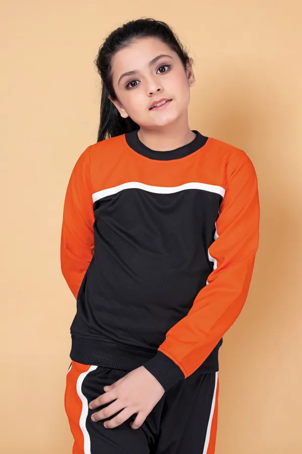 Orange_Polyester_Lycra_T-Shirt_With_Trouser_Set_For_Girls