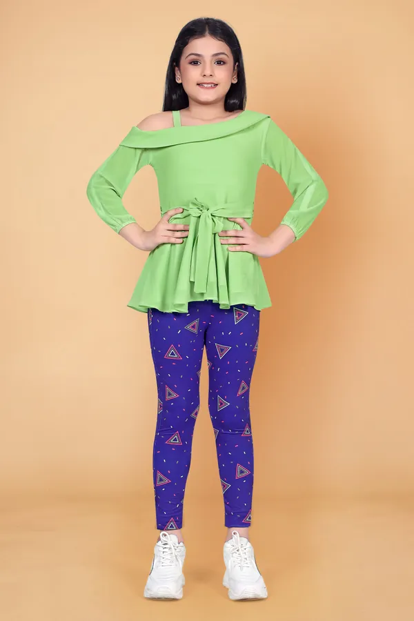 Girl?S_Pista_Solid_Georgette_Top_With_Geometric_Printed_Jagging?S_Apparel_Combo_Set