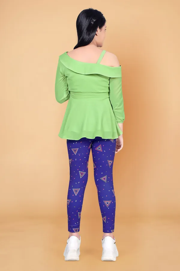 Girl?S_Pista_Solid_Georgette_Top_With_Geometric_Printed_Jagging?S_Apparel_Combo_Set