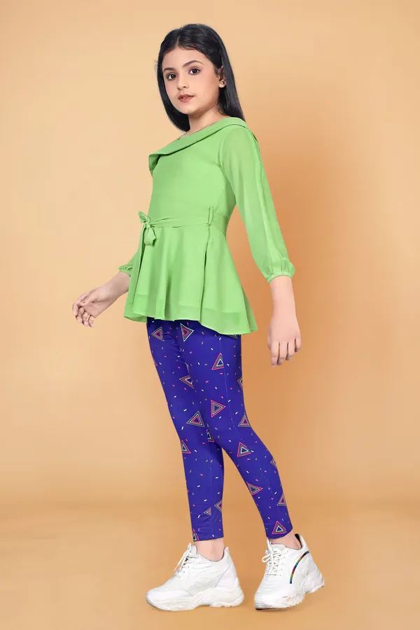 Girl?S_Pista_Solid_Georgette_Top_With_Geometric_Printed_Jagging?S_Apparel_Combo_Set