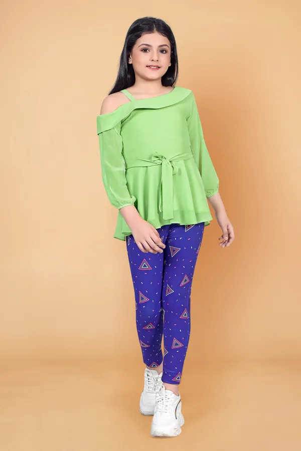 Girl?S_Pista_Solid_Georgette_Top_With_Geometric_Printed_Jagging?S_Apparel_Combo_Set