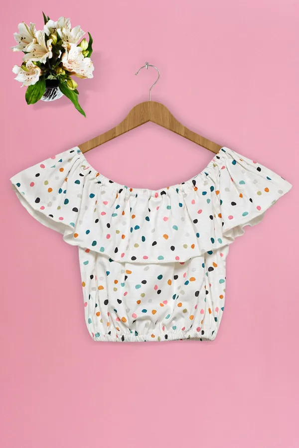 White_Cotton_Lycra_Top_With_Short_Pant_For_Girls