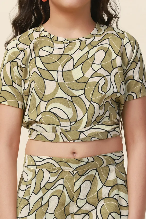 Green_Abstract_Printed_Crop_Top_And_Pant_Set_For_Girls