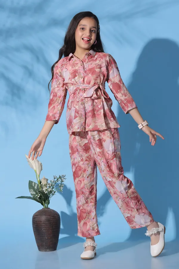 Multicolor_Rayon_Cotton_All_Over_Printed_Top_With_Trouser_Set_For_Girls