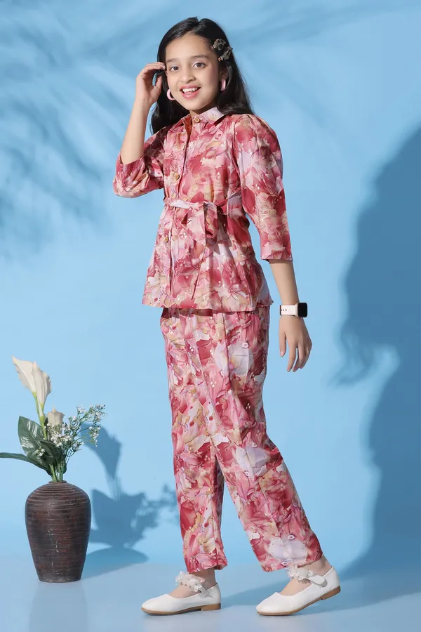 Multicolor_Rayon_Cotton_All_Over_Printed_Top_With_Trouser_Set_For_Girls