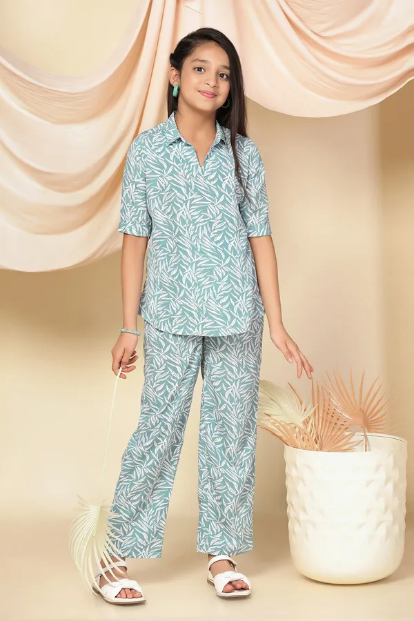 Sea_Green_Bsy_Polyester_All-Over_Printed_Top_With_Pant_Set_For_Girls