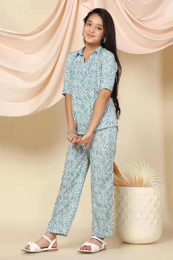 Sea_Green_Bsy_Polyester_All-Over_Printed_Top_With_Pant_Set_For_Girls