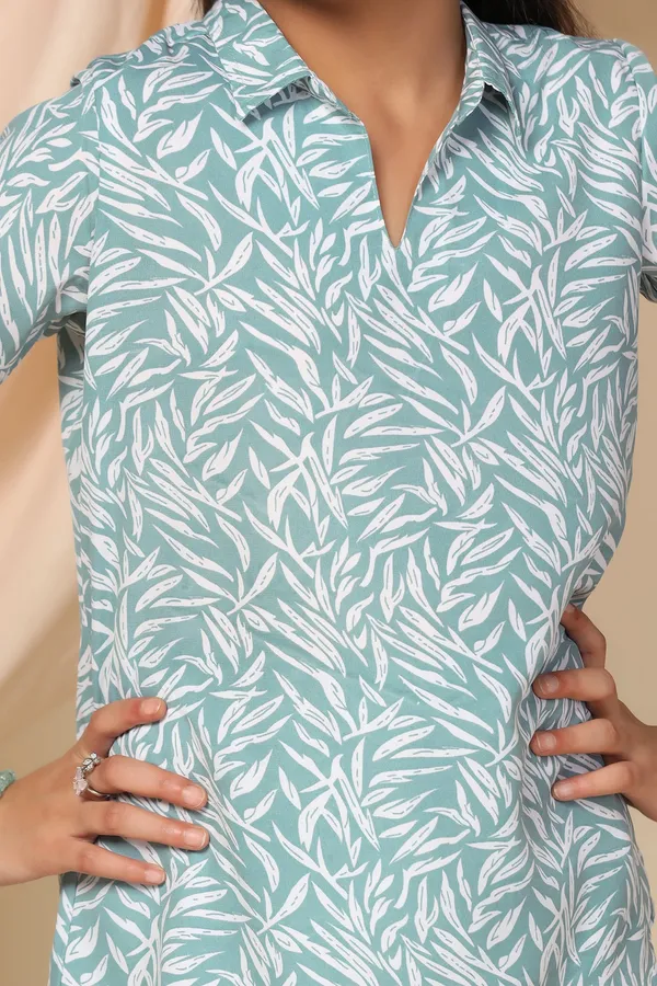 Sea_Green_Bsy_Polyester_All-Over_Printed_Top_With_Pant_Set_For_Girls