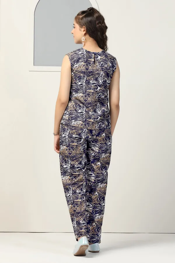 Navy_Blue_Shukrana_All_Over_Printed_Top_With_Trouser_Set_For_Girls