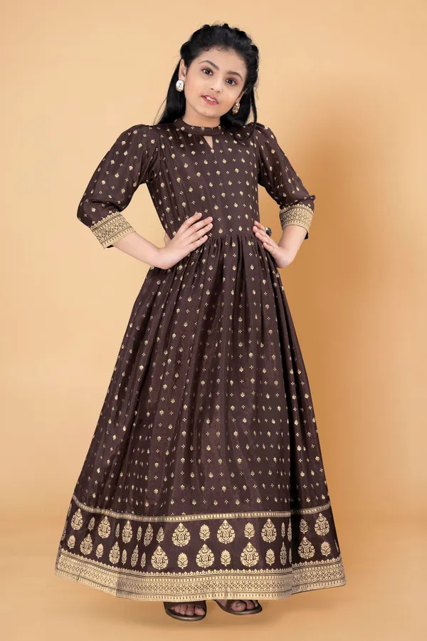 Dola_Silk_Maxi_Length_Flared_Foil_Printed_Dress_For_Girls