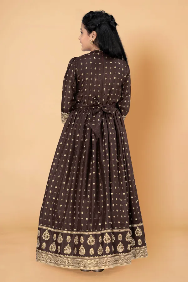 Dola_Silk_Maxi_Length_Flared_Foil_Printed_Dress_For_Girls