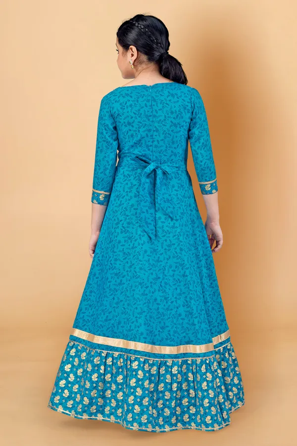 Blue_Maxi_Length_Flared_Embellished_Dress_For_Girls