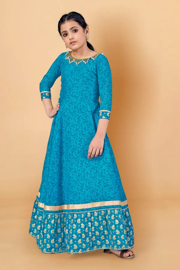Blue_Maxi_Length_Flared_Embellished_Dress_For_Girls