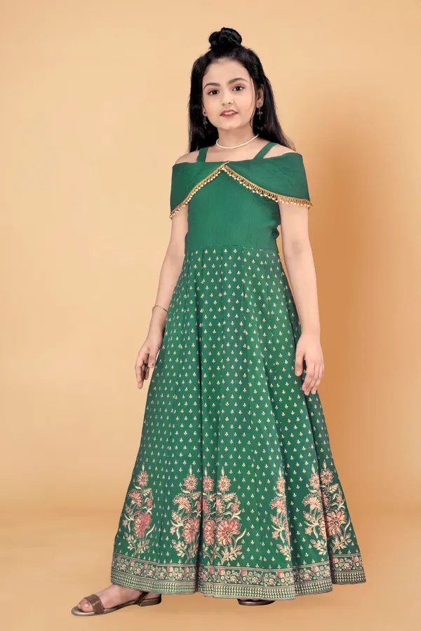 White_Crepe_Silk_Maxi_Length_Cold_Shoulder_Dress_For_Girls