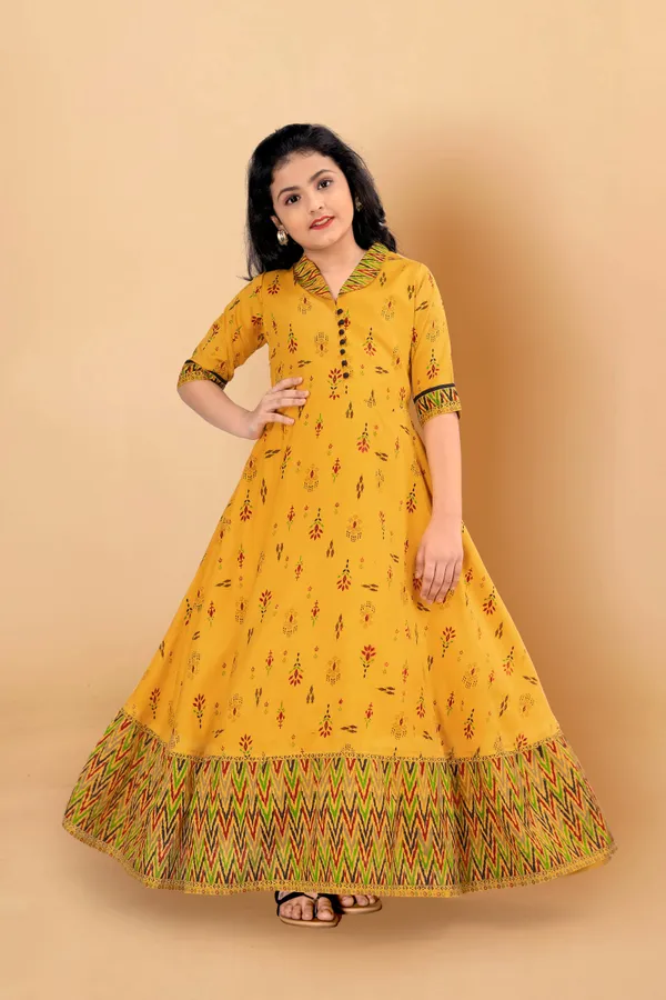 Maxi_Length_Flared_Pigment_Print_Gown_For_Girls