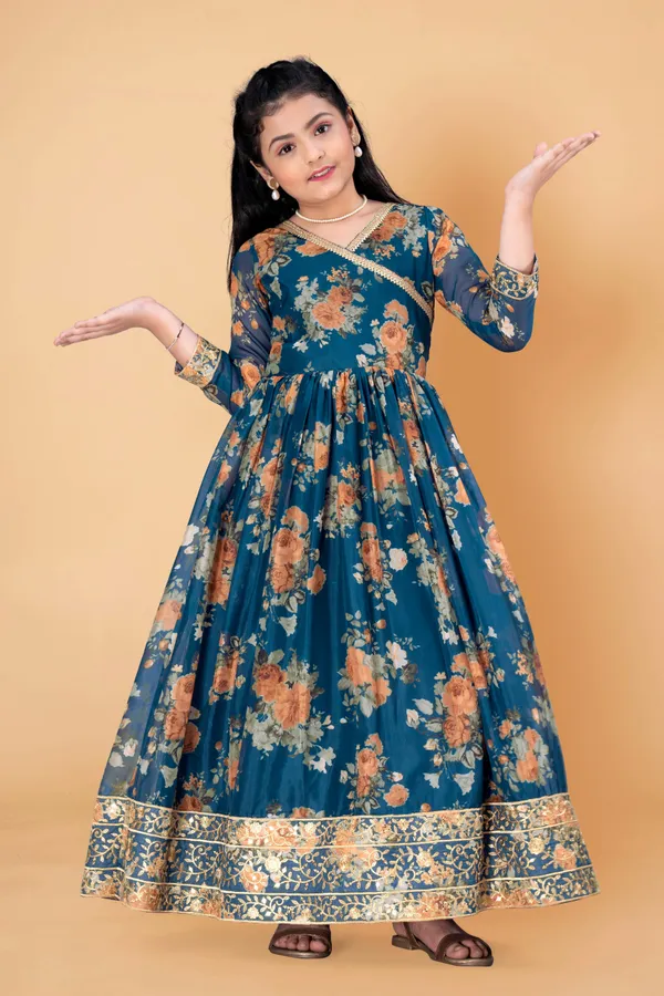 Blue_Tabby_Silk_Maxi_Length_Flared_Embroidered_Dress_For_Girls
