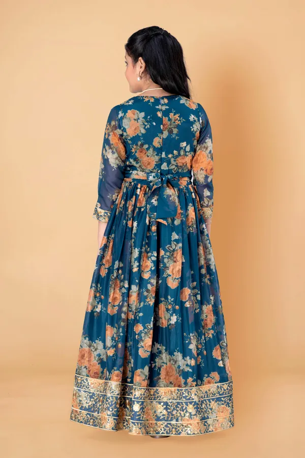 Blue_Tabby_Silk_Maxi_Length_Flared_Embroidered_Dress_For_Girls