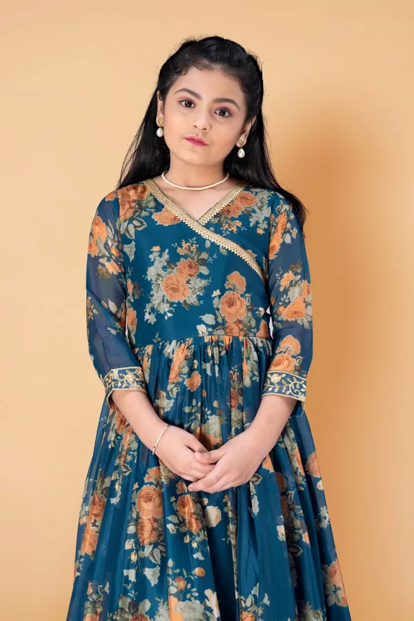 Blue_Tabby_Silk_Maxi_Length_Flared_Embroidered_Dress_For_Girls