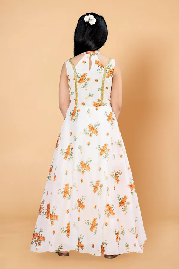 Light_Peach_Tabby_Silk_Maxi_Length_Printed_Dress_For_Girls