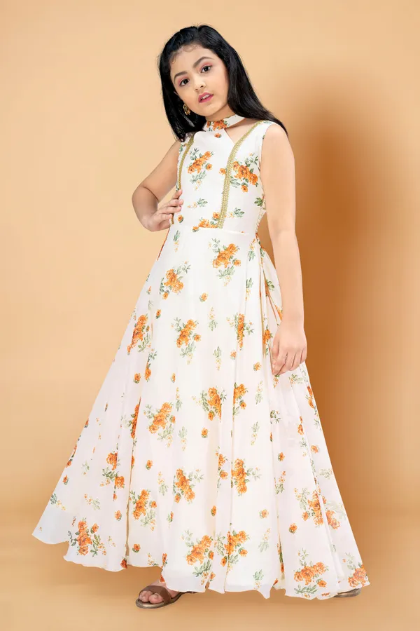 Light_Peach_Tabby_Silk_Maxi_Length_Printed_Dress_For_Girls