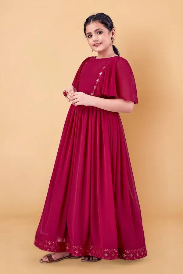 Dark_Pink_Georgette_Maxi_Length_Embroidered_Dress_For_Girls