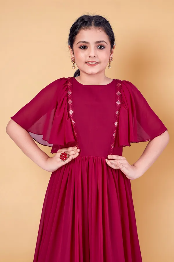 Dark_Pink_Georgette_Maxi_Length_Embroidered_Dress_For_Girls