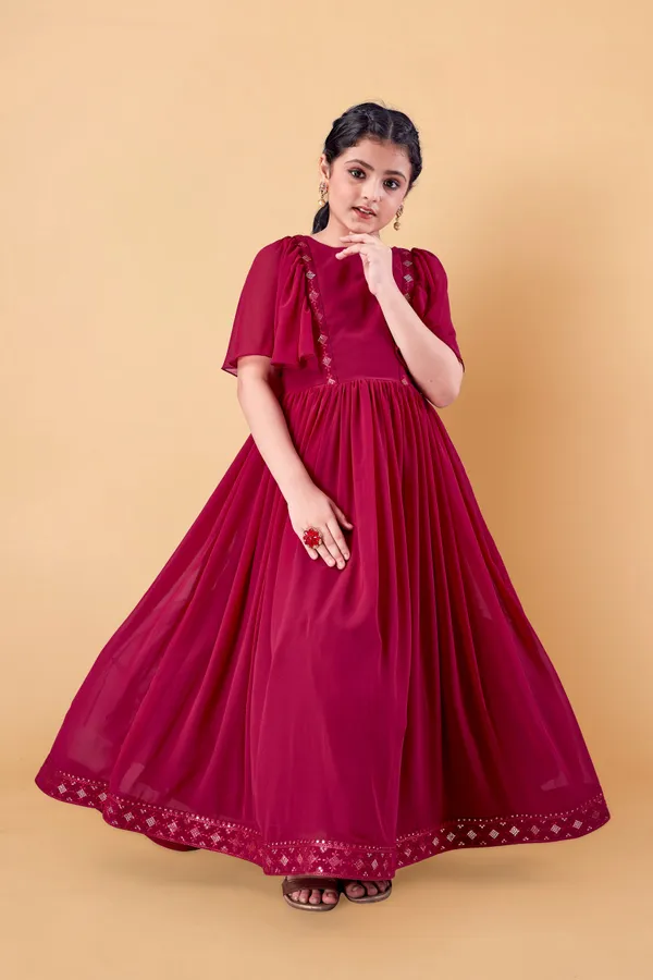 Dark_Pink_Georgette_Maxi_Length_Embroidered_Dress_For_Girls