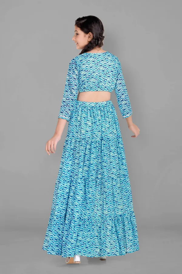 Blue_Georgette_Ethnic_Motif_Printed_Tiered_Maxi_Dress_For_Girls