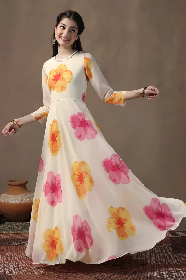 Off_White_Georgette_Floral_Printed_Fit_&_Flare_Maxi_Length_Dress_For_Girls