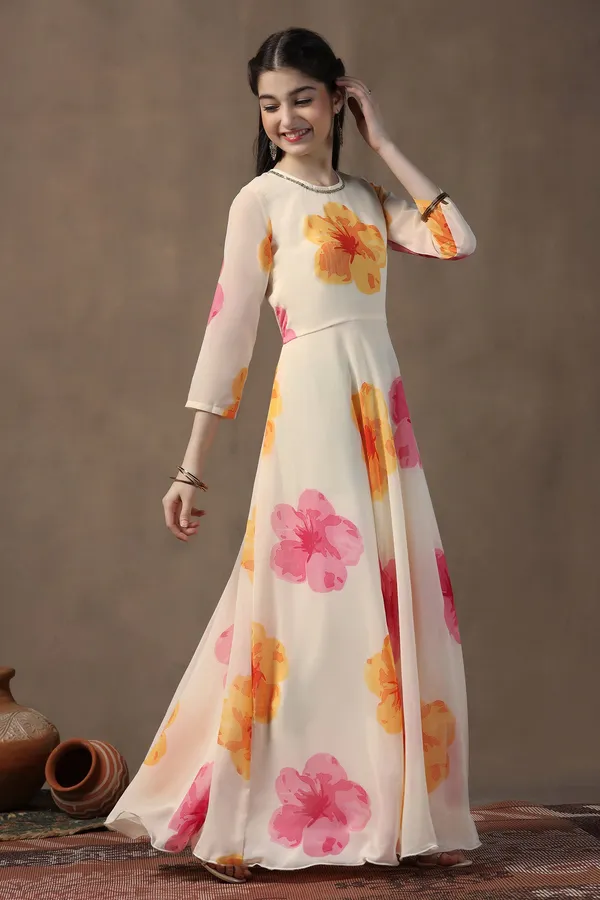 Off_White_Georgette_Floral_Printed_Fit_&_Flare_Maxi_Length_Dress_For_Girls