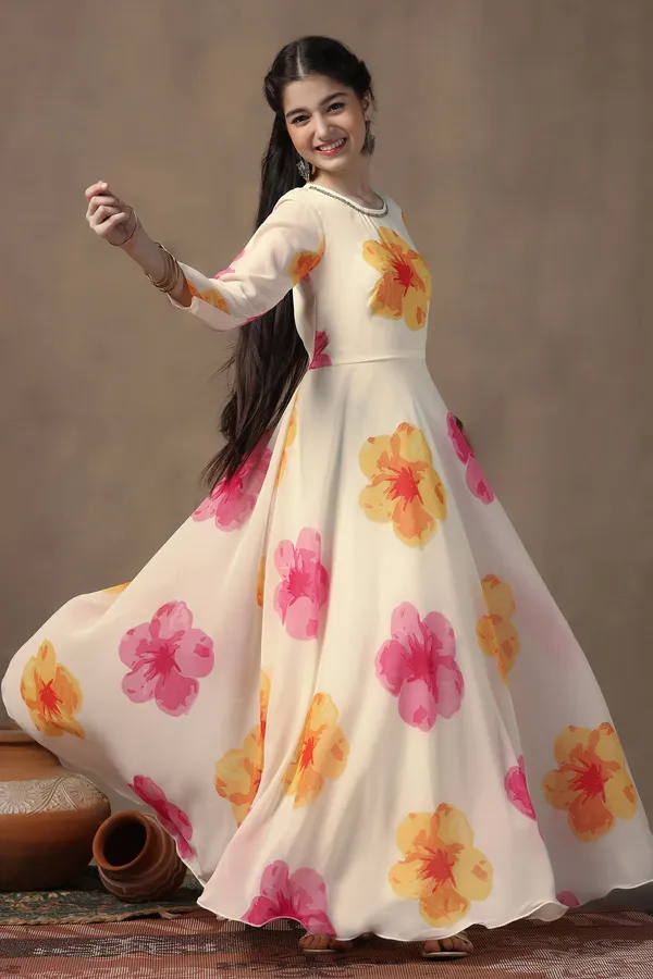 Off_White_Georgette_Floral_Printed_Fit_&_Flare_Maxi_Length_Dress_For_Girls