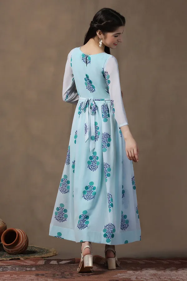 Sky_Blue_Georgette_Floral_Printed_Fit_&_Flare_Maxi_Length_Dress_For_Girls