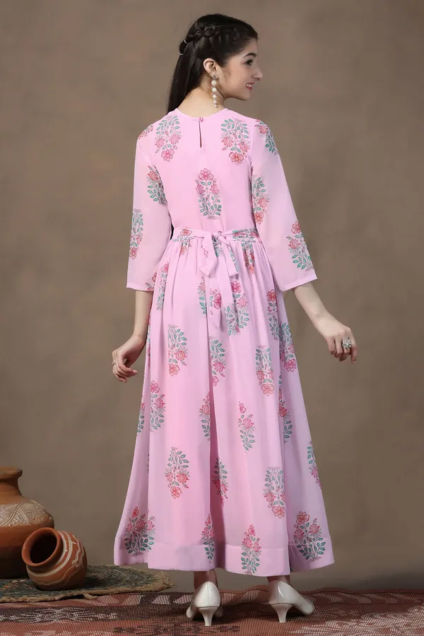 Light_Pink_Georgette_Floral_Printed_Fit_&_Flare_Maxi_Length_Dress_For_Girls