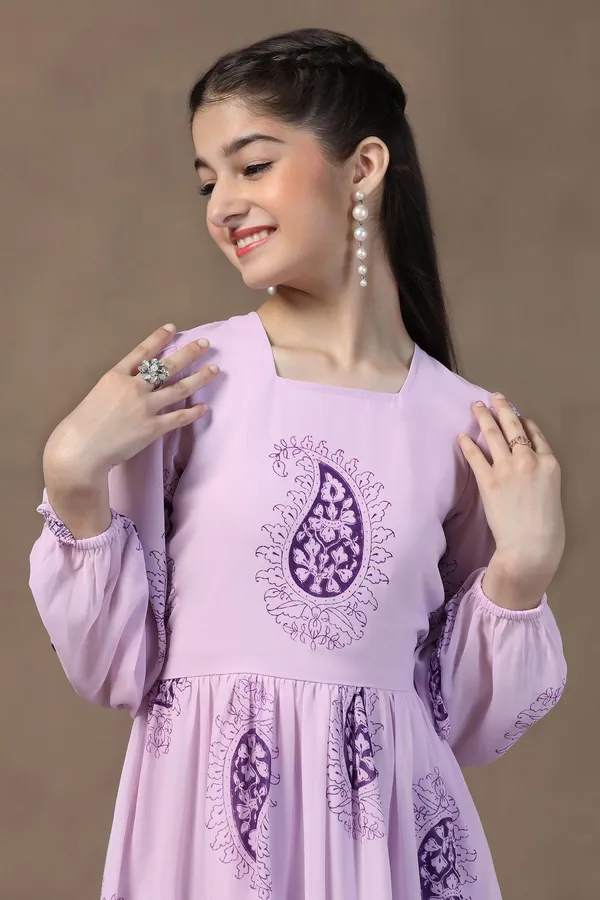 Light_Pink_Georgette_Paisley_Printed_Fit_&_Flare_Maxi_Length_Dress_For_Girls