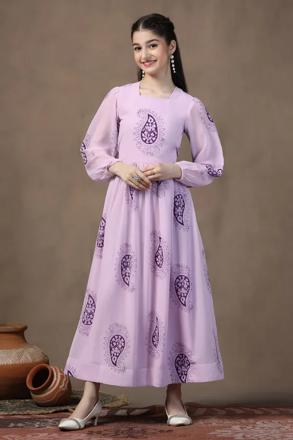 Light_Pink_Georgette_Paisley_Printed_Fit_&_Flare_Maxi_Length_Dress_For_Girls