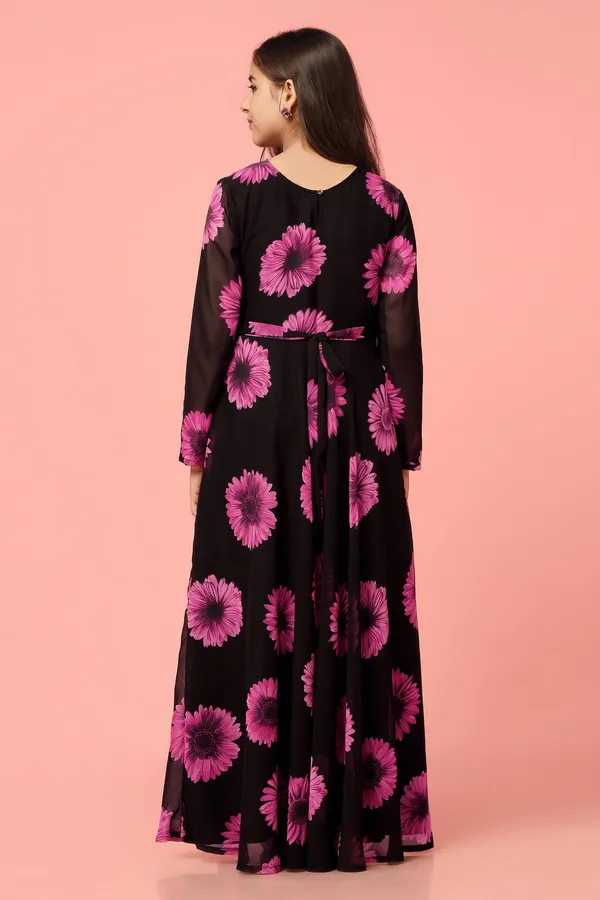Black_Georgette_Floral_Printed_Fit_&_Flare_Maxi_Length_Dress_For_Girls