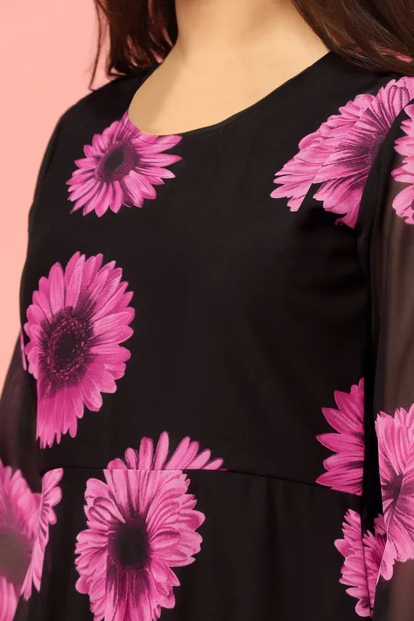 Black_Georgette_Floral_Printed_Fit_&_Flare_Maxi_Length_Dress_For_Girls