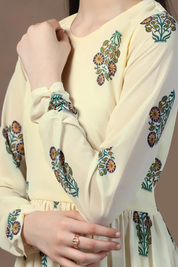 Light_Yellow_Georgette_Floral_Printed_Fit_&_Flare_Maxi_Length_Dress_For_Girls