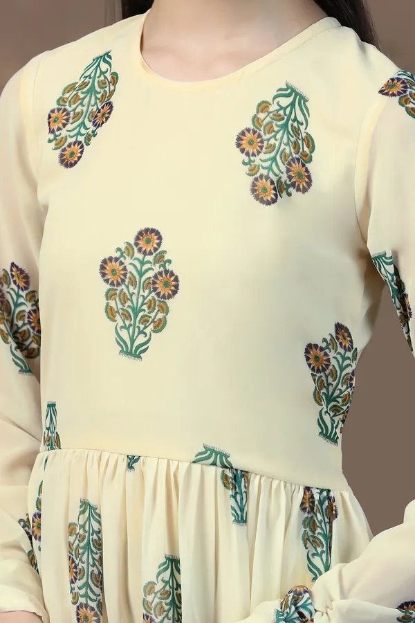 Light_Yellow_Georgette_Floral_Printed_Fit_&_Flare_Maxi_Length_Dress_For_Girls