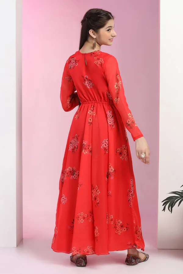 Red_Organza_Floral_Printed_Fit_&_Flare_Maxi_Length_Dress_For_Girls