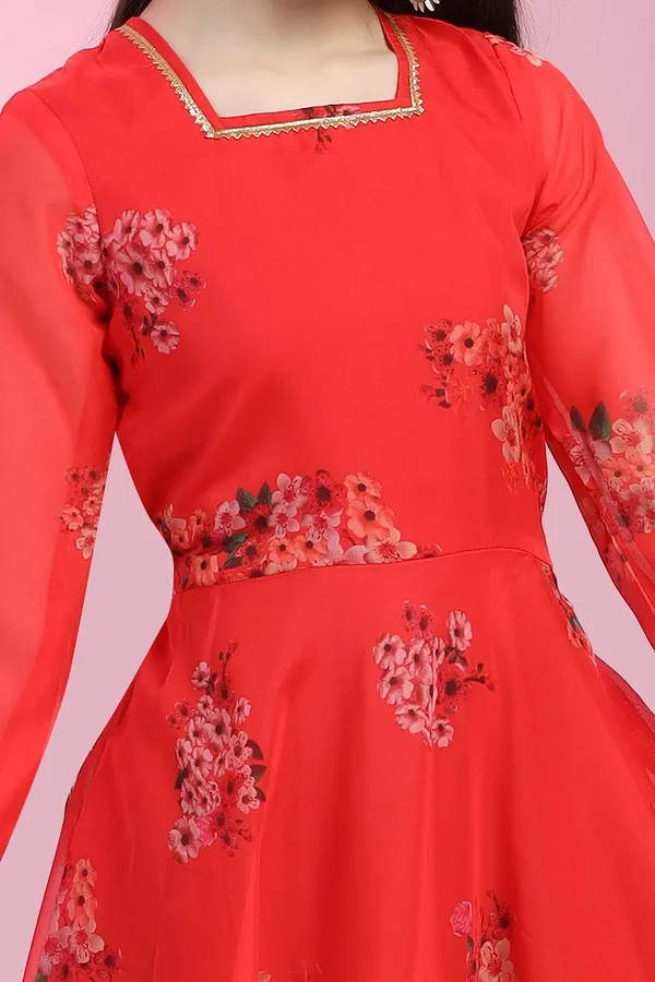 Red_Organza_Floral_Printed_Fit_&_Flare_Maxi_Length_Dress_For_Girls
