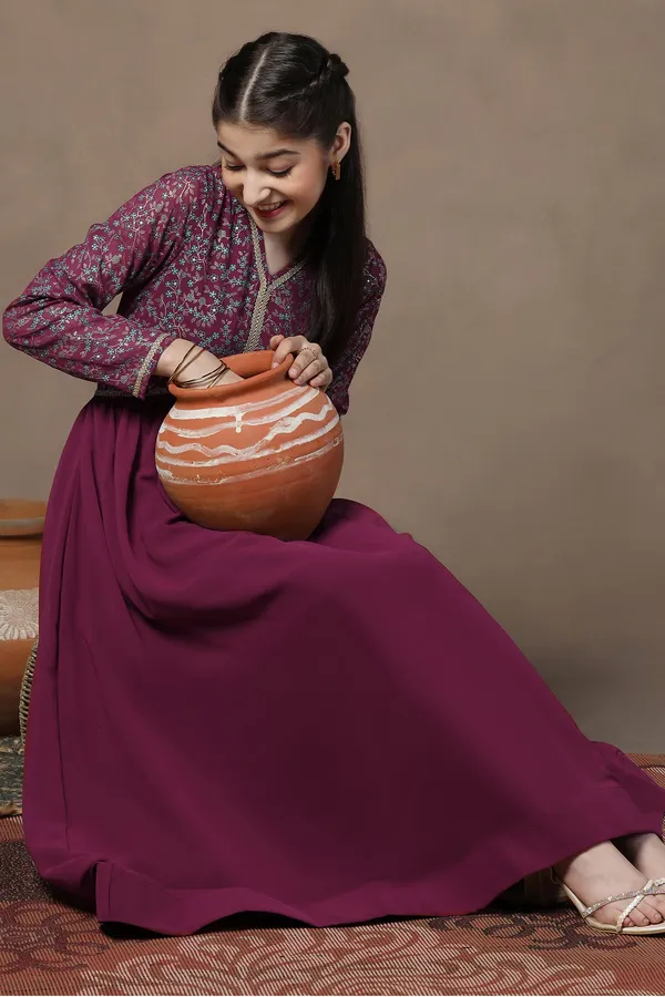 Wine_Georgette_Printed_Empire_West_Fit_&_Flare_Maxi_Length_Dress_For_Girls