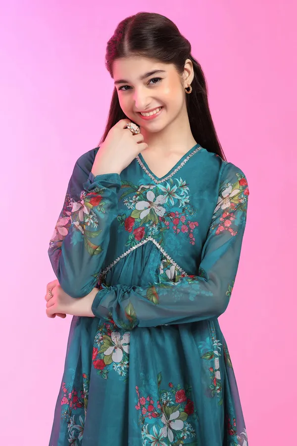 Morpich_Organza_Floral_Printed_Empire_Waist_Fit_&_Flare_Maxi_Length_Dress_For_Girls