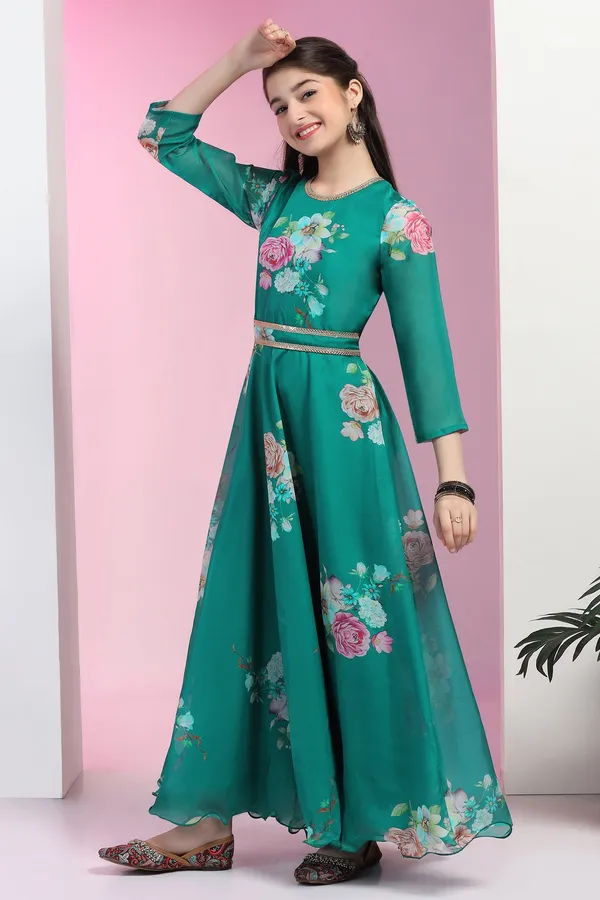 Green_Tabby_Organza_Floral_Printed_Fit_&_Flared_Maxi_Dress_For_Girls