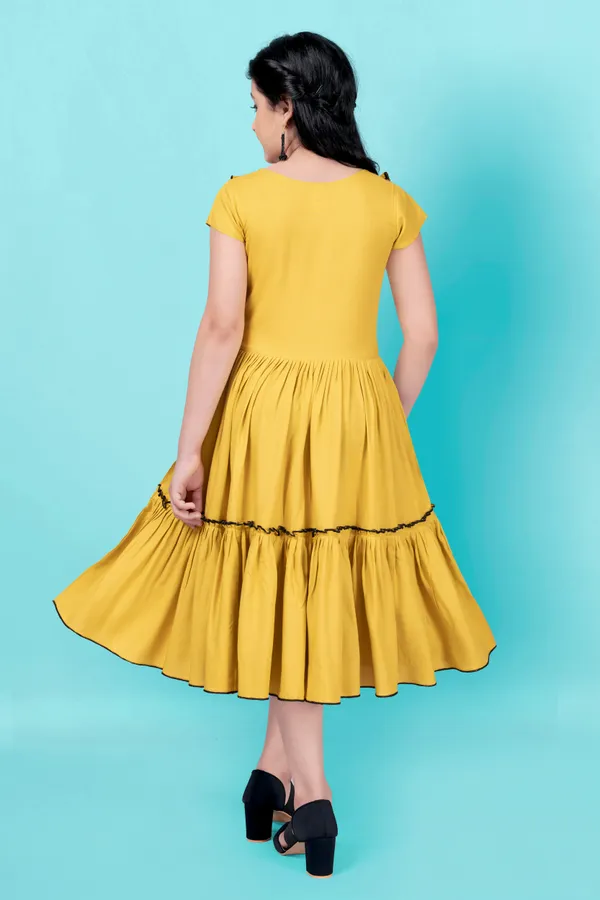 Yellow_Rayon_Knee_Length_Frill_Dress_For_Girls