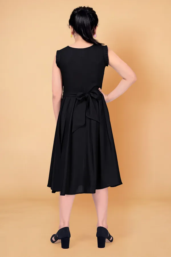 Black_Rayon_Knee_Length_Embroidered_Dress_For_Girls